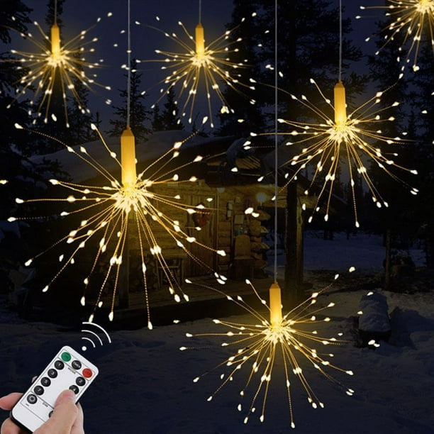 Hanging Firework LED Fairy String Light Christmas Party Decor Xmas 8Modes Remote 